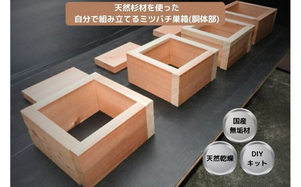 
            天然杉材を使った自分で組み立てるミツバチ巣箱（胴体部）
          