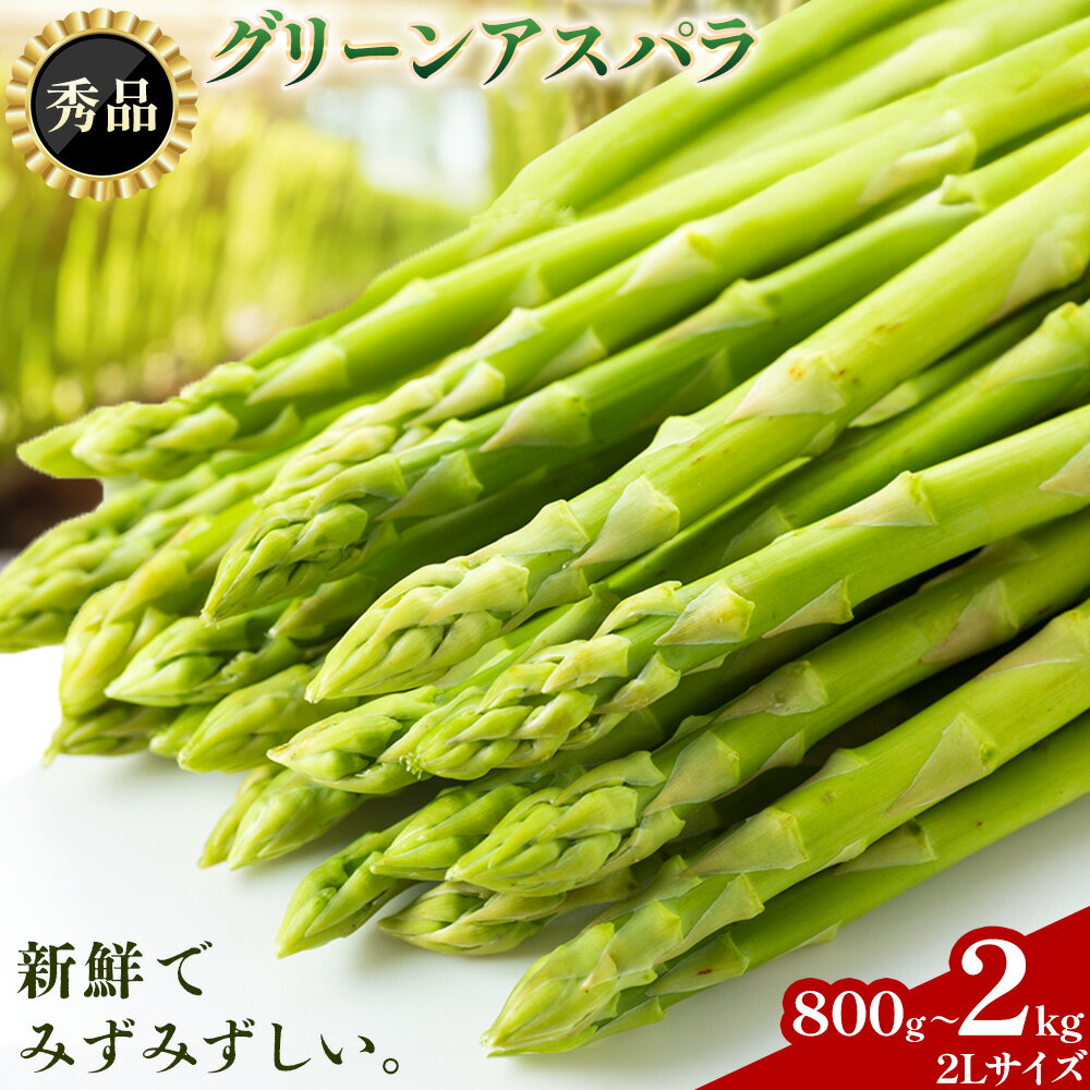 【ふるさと納税】アスパラガス 秀品 2L 選べる 800g 1kg 2kg JA門別 北海道 日高町産 グリーンアスパラ 春 野菜 朝採り 鮮度抜群 お取り寄せ グルメ 産地直送 農協 太い 甘い 甘み 贈り物 ギフト プレゼント 旬 送料無料 《4月上旬-5月末出荷》