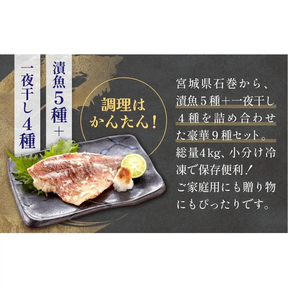 石巻旨味干し・漬け魚特盛セット（干物・漬魚 9種）

