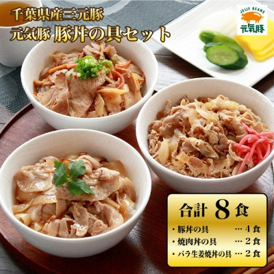 
元気豚　豚丼の具セット(3種8食入)【1459602】
