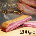 【ふるさと納税】まじでベーコン ベーコン 200g 2個 日南もちぶた もちぶた 豚肉 天然スパイス 長時間低温 芳醇 燻製 冷蔵 美味しい 脂の旨み お取り寄せ お取り寄せグルメ 大阪府 泉佐野市 送料無料 肉の泉佐野