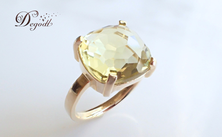Degodd デゴッド　ＣANDY ＲINGレモンクオーツ １１号、１３号、１５号 リング　指輪　天然石リング　天然石アクセサリー　ジュエリー　　レディースアクセサリー　レモンクオーツ　ニッケルフリー