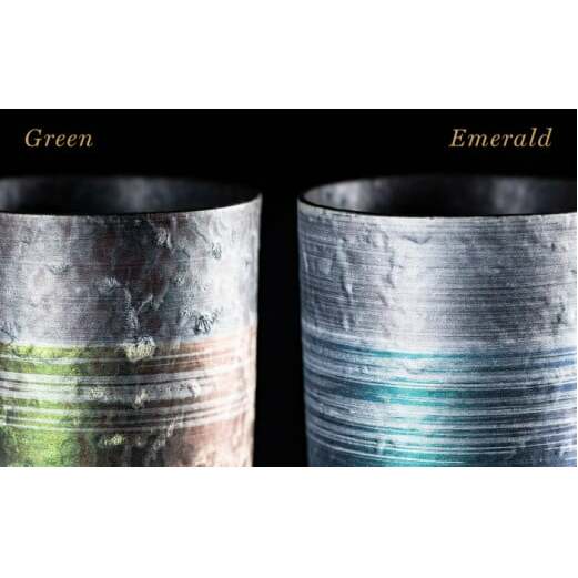 【NYが認めた逸品】有田焼 麟 Lin プレミアムオンザロック 樹氷 4個セット (Blue・Purple・Green・Emerald) 【金照堂】ロックカップ ロックグラス ウイスキーグラス 焼酎グ