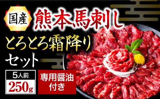 【国産】熊本馬刺し 霜降り 中トロ 250g 〈数量限定〉