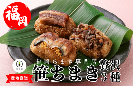 ＜竹千寿＞ 贅沢 笹ちまき 3種 9個 豚角煮 鰻 和牛 [M670-1] 中華ちまき おこわ 笹おこわ 個包装 冷凍おにぎり おにぎり お取り寄せ 贈り物 内祝 お返し お祝い おこわギフト グルメ 冷凍 ちまきギフト おこわセット うなぎ 蒲焼き 博多和牛 福岡 宮若