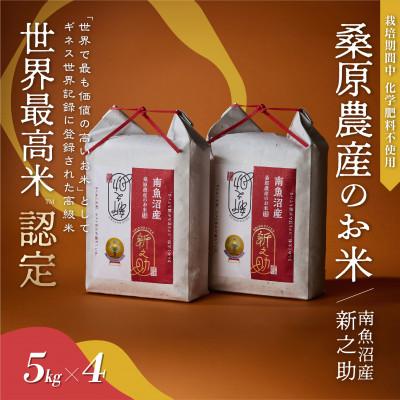 ふるさと納税 南魚沼市 R7年産　新米予約　ギネス世界記録「世界最高米」認定 最高級南魚沼産新之助5kg×4 桑原農産のお米