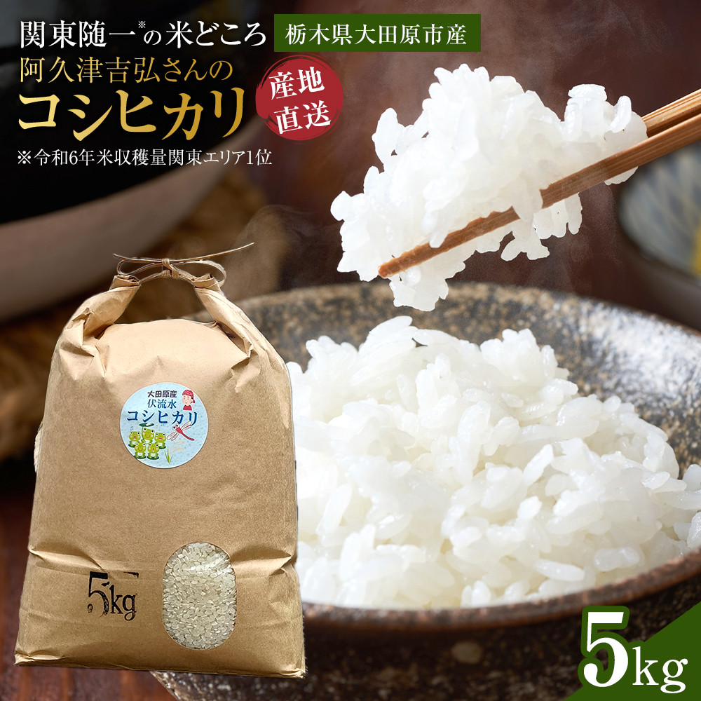【令和7年産 】阿久津吉弘さんのコシヒカリ 白米 5キロ ｜ お米  5Kg 米 産地直送 産直 栃木県 大田原市