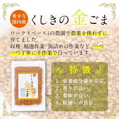 ふるさと納税 いちき串木野市 【先行予約】希少な国産!農薬不使用栽培 「くしきの金ごま」(いりゴマ35g×5袋) |  | 01