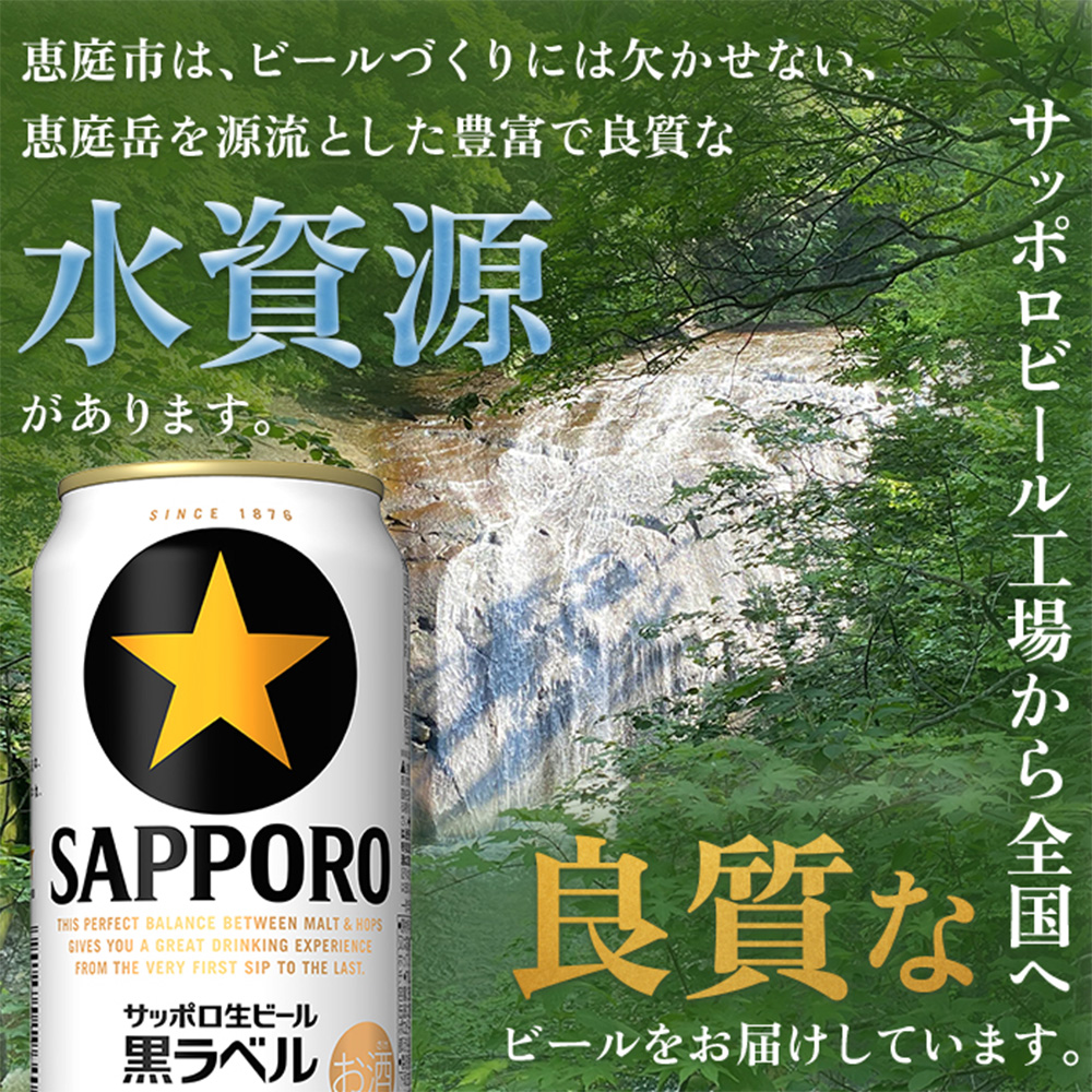 サッポロ　黒ラベル　96本（350ml×24本×4箱）【30019302】