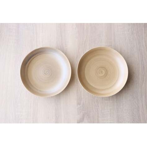 有田焼 Koselig-arita multi plate ブラウン ベージュ プレート 2枚組 山忠 器 うつわ 食器 食器セット 皿 丸皿 北欧 シンプル モダン ワンプレート マルチプレート パ