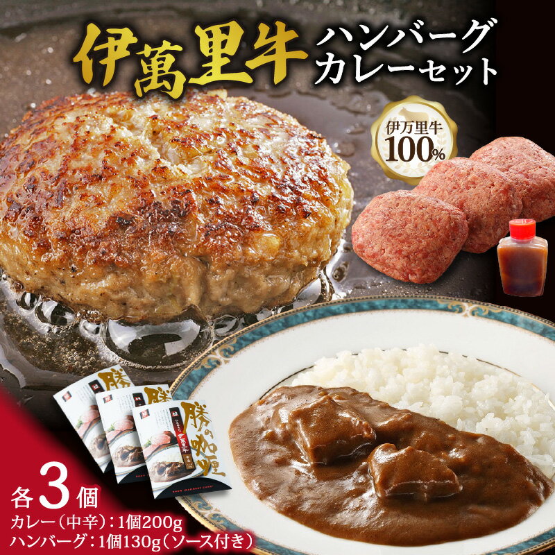 【ふるさと納税】伊萬里牛100% 勝ハンバーグ・カレーセット 各3個入り 007-J1780