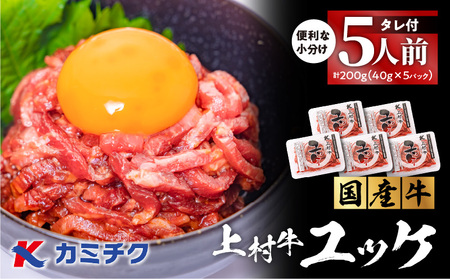 自社 ブランド 牛【 上村牛 】ユッケ 5人前 K002-043_05 肉 牛肉 冷凍