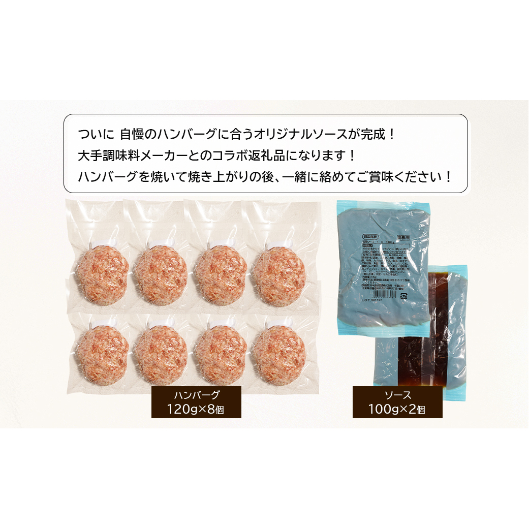 淡路島手作りハンバーグ120ｇ 8個　オリジナルソース付　　[ハンバーグ ハンバーグ ハンバーグ ハンバーグ ハンバーグ ハンバーグ]_イメージ2