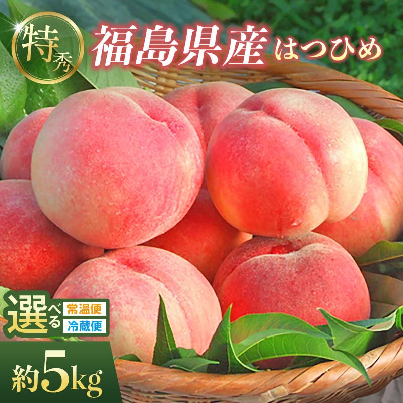 【ふるさと納税】＼選べる配送方法／2026年先行予約 糖度11度以上 特秀 福島県産 はつひめ 約5kg 常温・冷蔵で配送が選べる 透過式光センサー選別 数量限定 期間限定 桃 もも モモ 果物 くだもの フルーツ F20C-127var
