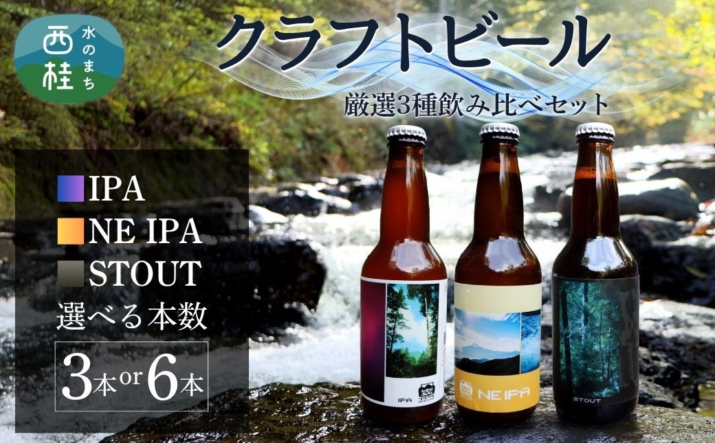 
            厳選 クラフトビール 3種 セット 選べる本数 NEIPA IPA スタウト / 瓶ビール ビール 地ビール エール 詰め合わせ 飲み比べ 家飲み おすすめ 人気 天然水 ギフト 贈り物 父の日 お歳暮 送料無料【n0655_tpm】
          