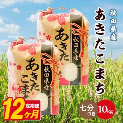 ふるさと納税 八郎潟町 【毎月定期便】あきたこまち 10kg(5kg×2袋)【7分づき(精米)】 秋田県産全12回