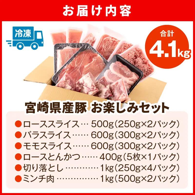 豚肉 宮崎県産 ロース バラ モモ セット 4.1kg 豚肉