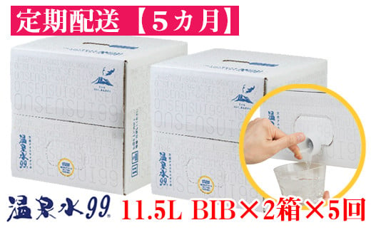 
F6-0808／【5回定期】飲む温泉水/温泉水99（11.5L×2箱）
