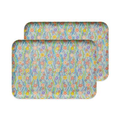 ふるさと納税 海南市 和歌山県海南市 友禅和紙トレー L 39cm 梅桜 桜流れ 2枚組 食洗機対応のおしゃれなトレー