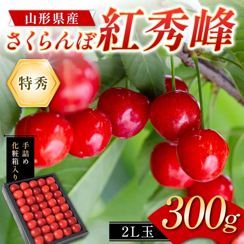 【ふるさと納税】 さくらんぼ 紅秀峰300g 2L玉 特秀 手詰めギフト 山形県産 化粧箱入り 【令和8年度 先行予約】 FSY-2264