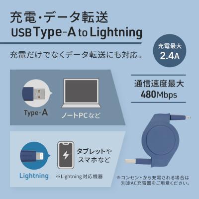 ふるさと納税 海老名市 (オウルテック) 両引き巻取り式USB Type-A to Lightningケーブル1.2m SB |  | 02