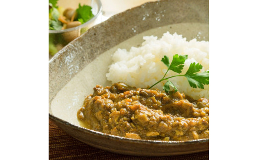 イノシシ肉と大豆のキーマカレー（盛り付け例）