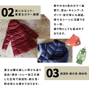 高品質 ダウンコート 900フィルパワー レディース 日本製 Mind 超軽量 羽毛 XLサイズ ネイビー