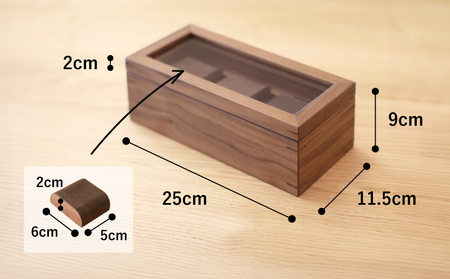 腕時計ケース 3本 収納 ウォールナット材 腕時計ケース 腕時計ケース