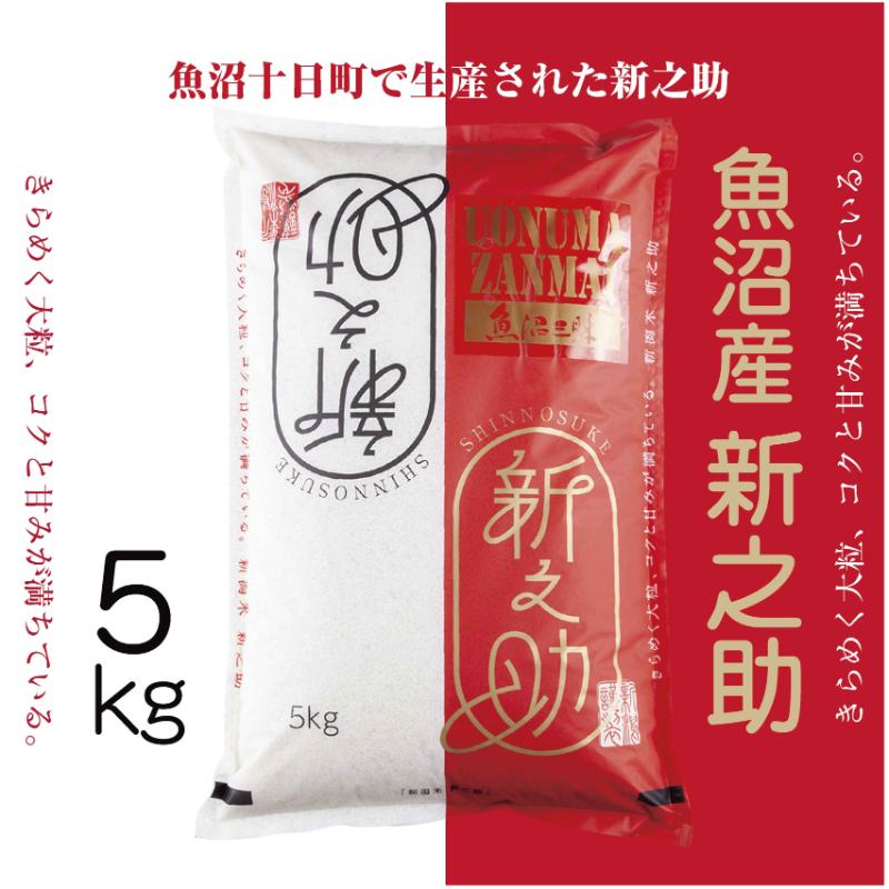 【ふるさと納税】令和6年産新米 魚沼産 新之助 5kg 米 お米 コメ プレミアム米 新潟 魚沼 魚沼産 白米 送料無料 新潟県産 精米 産直 産地直送 契約農家 お取り寄せ 魚沼三昧 川治米店 新潟県 十日町市 大粒 甘み 　お届け：寄附確認後、順次発送