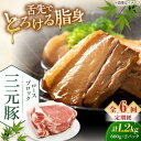 【ふるさと納税】【全6回定期便】三元豚 ロースブロック1.2kg（600g×2パック）《喜茂別町》【平田牧場】 肉 豚肉 ロース ブロック ローストポーク 煮豚 酢豚 煮物 冷凍配送[AJAP100]