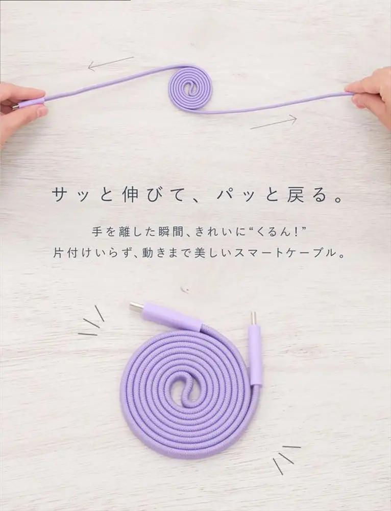 CIO ケーブル Mate Flat Spiral Cable CtoC Type-Cケーブル 充電 iPhone スマートフォン iPad パープル [2663]