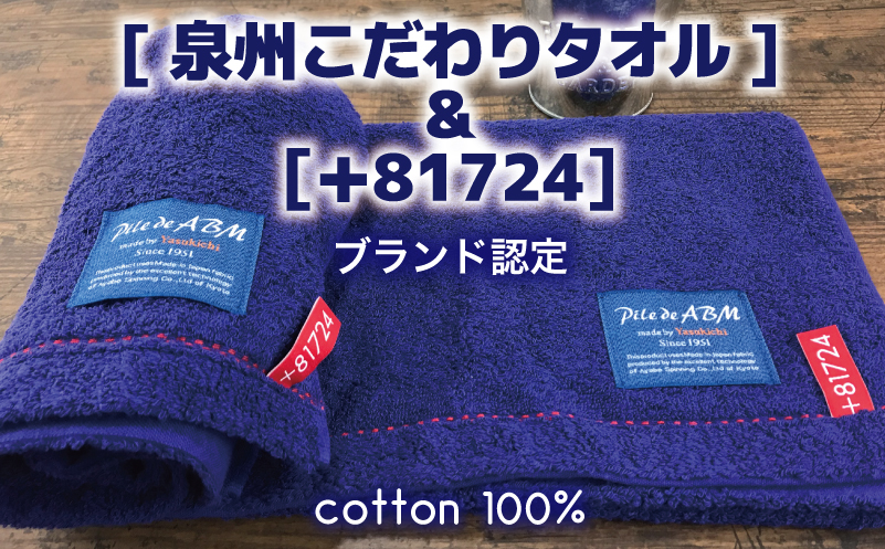 高級デニム糸で織った泉州タオル(ネイビー)【泉州タオル 国産 吸水 普段使い 無地 シンプル 日用品 家族 ファミリー】 G1520