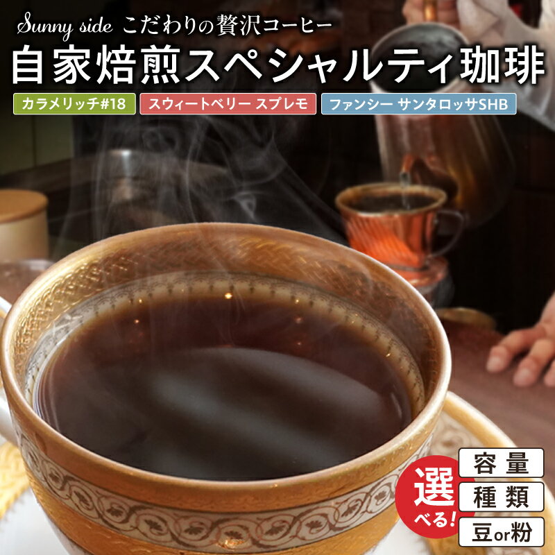 【ふるさと納税】こだわりの贅沢コーヒー Sunny side 自家焙煎 スペシャルティ珈琲 選べる 種類 容量 豆 粉 スペシャルティ コーヒー 厳選 高品質 アラビカ種 コーヒー豆 独特 フレーバー 香り 味わい ご褒美 愛知県 小牧市 送料無料
