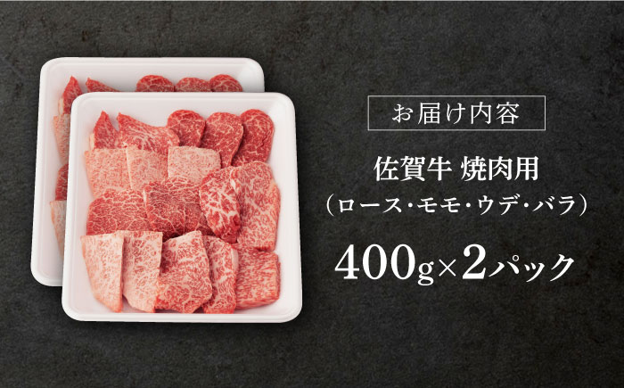 【2026年1月発送】佐賀牛 A5 厳選部位 焼肉用 800g （400g×2P）【桑原畜産】 [NAB225]  牛肉 佐賀県産 黒毛和牛 焼肉 BBQ バーベキュー