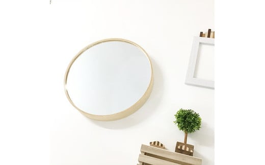 【B-36】KATOMOKU　曲げわっぱミラー(ナチュラル) インテリア 寝具 収納  鏡  壁掛け 20000円