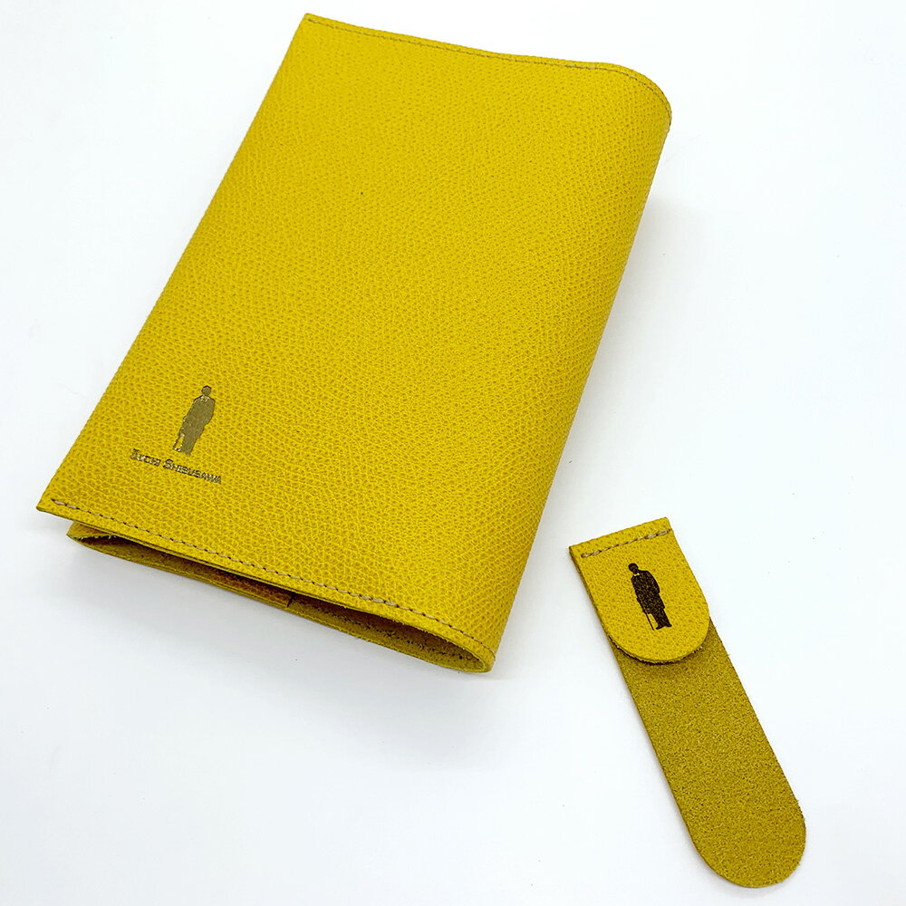 【ふるさと納税】渋沢栄一翁 レザー ブックカバー&しおりセット イエロー 黄色 フランス革 牛革 レザー ブックカバー しおり 栞 ブックマーク ブックマーカー シンプル 文房具 小物 雑貨 読書 文庫本 本 ノート 普段使い 贈り物 プレゼント 東京都 北区 送料無料