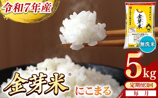 
                  【定期便】BG無洗米・金芽米にこまる 5kg×3ヵ月（毎月）【令和7年産 3ヶ月 時短 健康 米 BG 無洗米 計15kg 島根県産 節水 時短 アウトドア キャンプ 東洋ライス 健康 島根県 安来市】【価格改定XA】
                