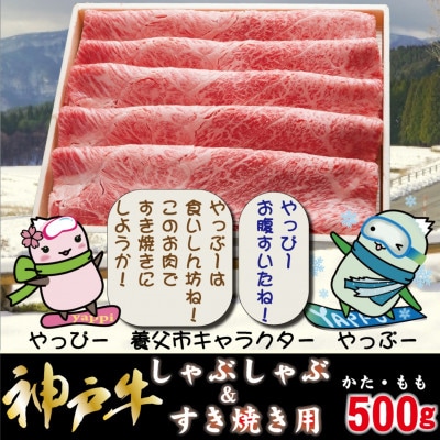 神戸牛 しゃぶしゃぶ & すき焼き用  計500g YBS2【配送不可地域：離島】【1677764】