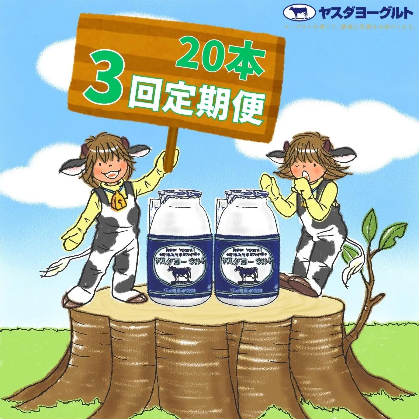【3か月定期便】ヤスダヨーグルト 150g×20本×3回 小ボトル こだわり生乳 新鮮 濃厚 飲むヨーグルト のむよーぐると ヨーグルト 1B07028