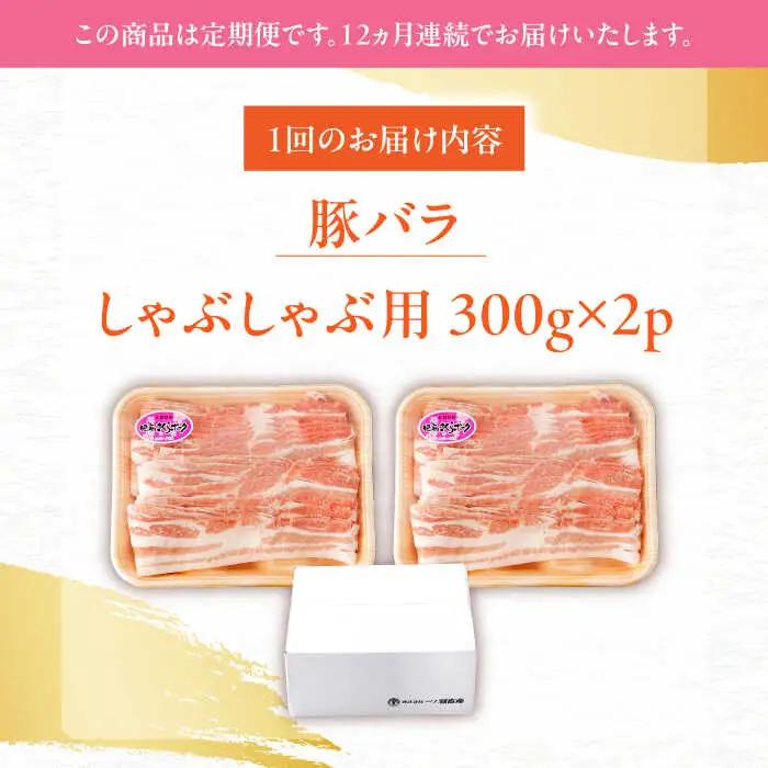 【定期便】 豚肉しゃぶしゃぶ 総計7.2kg NAC609 豚肉 全12回