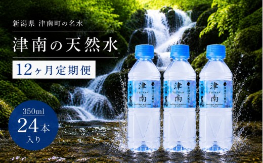 【12ヶ月定期便】水 330ml × 24本 津南の天然水 | ミネラルウォーター 軟水 ペットボトル 国産 新潟  飲料水 天然水  備蓄 防災 新潟県 津南町