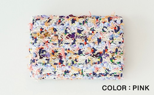 【COOHEM】ふるさと納税限定 米富繊維 KNIT TWEED CARD CASE カードケース 名刺入 ブランド 数量限定 山形県 山辺町 PINK yt-ccxxpk
