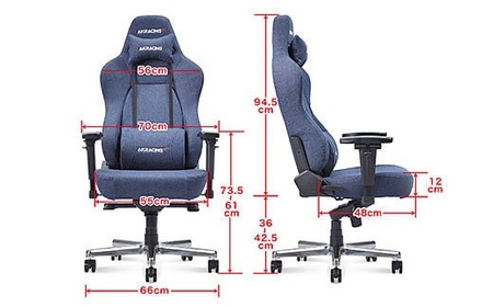 AKRacing Premium Denim（ヘッドレスト・ランバーサポート付き）エーケーレーシング ゲーミングチェア 4台セット