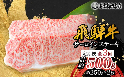 
                  ＜毎月定期便＞＜飛騨牛＞サーロインステーキ 2枚入り計約500g (250g×2枚) 岐阜県産全3回【4088362】
                