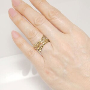 K18イエローゴールド 地金幅広リング【34199-2】