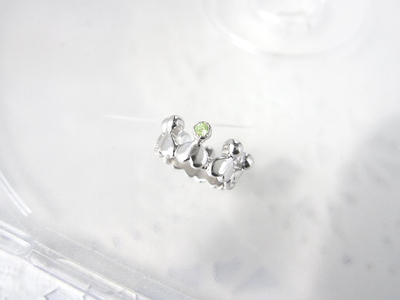 ジュエリームナカタ　【10月 トルマリン】 ベビーリング　～ミルククラウン～（ハートエタニティ）　シルバー製／チェーンなし【11100-2332】