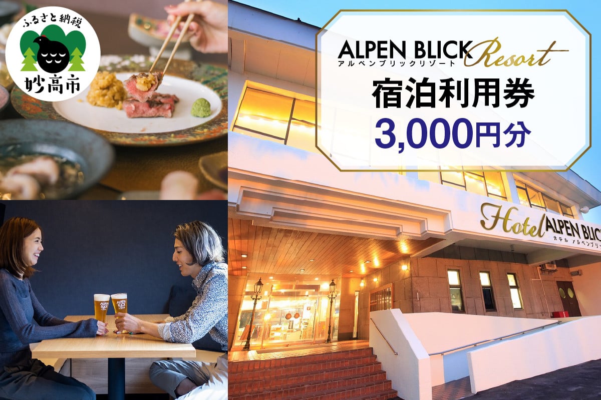 
            アルペンブリックリゾート宿泊利用券3,000円分
          