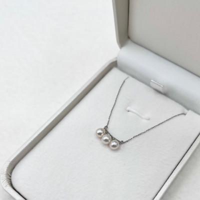 ふるさと納税 伊勢市 PT900/850 ダイヤモンド0.04ct アコヤ真珠ペンダント4.5mmUP　1887 |  | 03