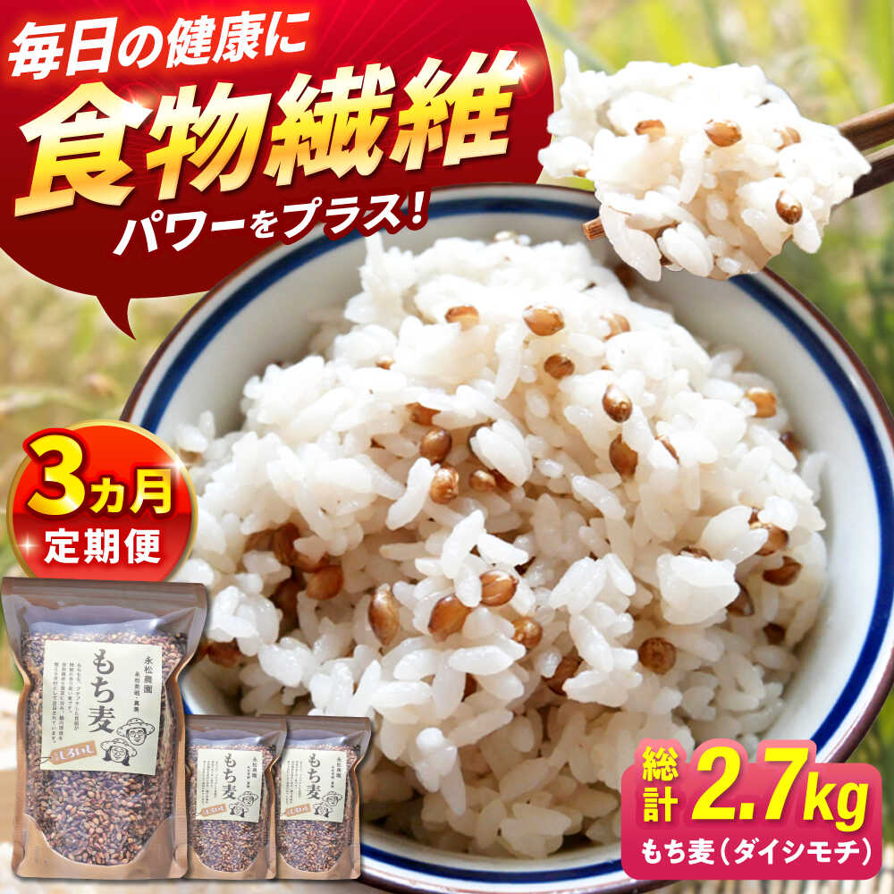【ふるさと納税】【全3回定期便】白石産 もち麦 900g（300g×3袋）/回（総計2.7kg）【道の駅しろいしカンパニー】モチ麦 もちむぎ 小分け 健康 雑穀米 雑穀 お米 佐賀県 白石町 白石 [IAA034]
