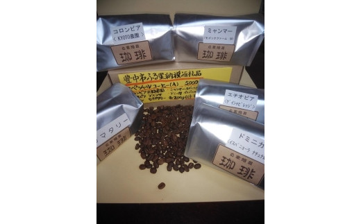 
自家焙煎珈琲豆スペシャリティーコーヒーAセット（合計1000ｇ）【2種展開】
